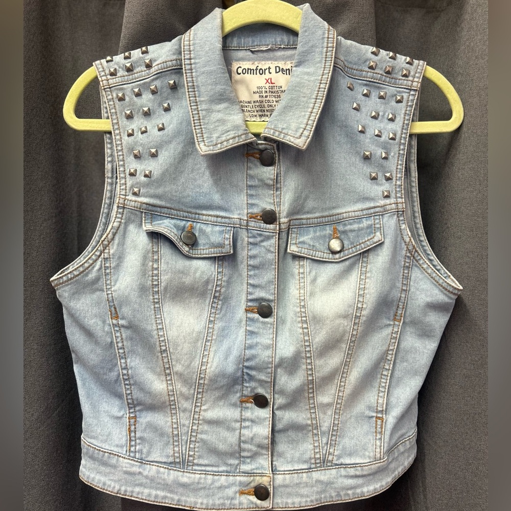 Studded Denim Vest